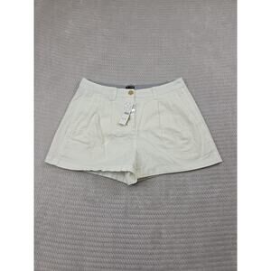 J Crew Shorts Womens 2 Pleated White Preppy Beachy Coastal New